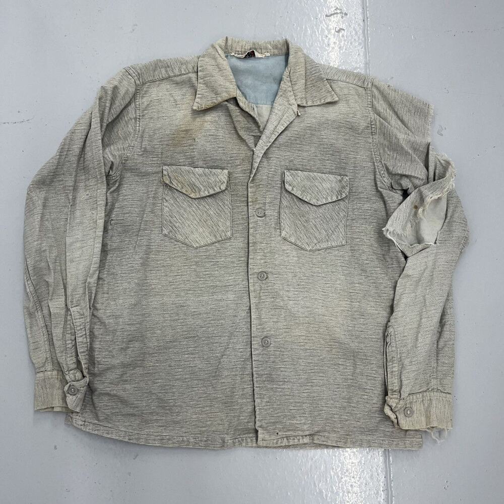 Vintage 50s California Grey Pattern Cotton Loop Collar